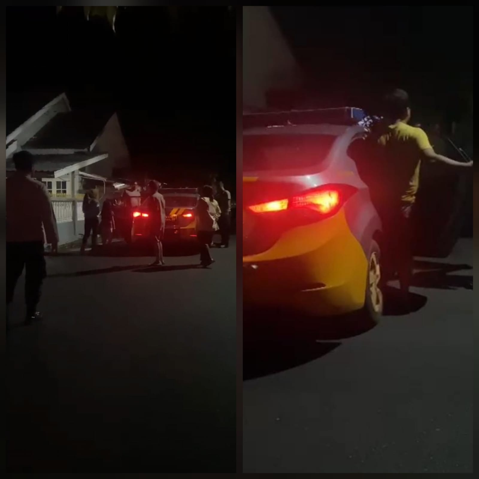 Warga bersama-sama polisi mengamankan oknum Ketua RT dan TI (f/potensi.news).