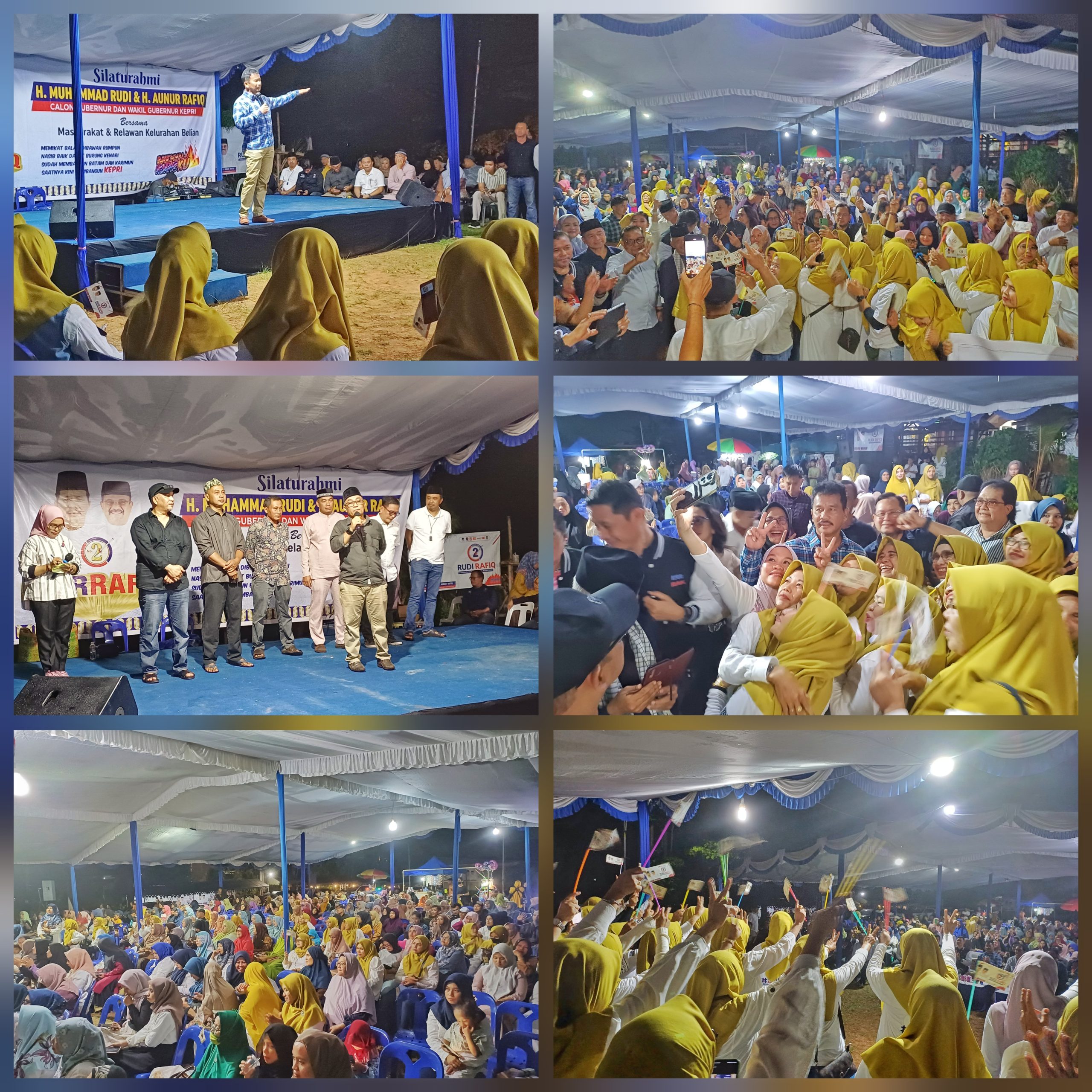 Silaturahmi dan Kampanye Dialogis Paslon Gubernur dan Wakil Gubernur Kepri, nomor urut 2, HMR dan H Aunur Rafiq (Rudi- Rafiq), di Tamanraya Tahap 3, Belian, Batam kota, Batam, Kepri, (f/potensi.news).