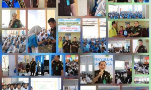 Dalam rangka pembentukan Revolusi Mental Karakter Anak Bangsa di Bidang Pendidikan untuk mewujudkan peningkatan kesadaran hukum dalam masyarakat khususnya di bidang Pendidikan, Kejaksaan Tinggi Kepulauan Riau melalui Program Pembinaan Masyarakat Taat Hukum (BINMATKUM) pada kegiatan Penyuluhan Hukum Jaksa Masuk Sekolah (JMS) menyelenggarakan kegiatan Program Jaksa Masuk Sekolah di SMA Negeri 1 Bintan Utara dan SMK Negeri 1 Bintan Utara dengan mengangkat tema “Pencegahan Penyalahgunaan dan Peredaran Narkotika serta Perundungan (Bullying)”, dimana Tim JMS terdiri dari Kasi Penerangan Hukum Yusnar Yusuf, S.H., M.H., Kasi Sosial, Budaya dan Kemasyarakatan Yunius Zega, S.H., M.H dan Anggota Tim lainnya, (f/Potensi.news).