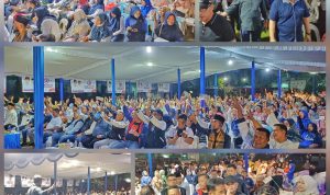 Kampanye Dialogis Paslon Gubernur dan Wakil Gubernur Kepri, nomor urut 2, HMR dan H Aunur Rafiq (Rudi- Rafiq) di lapangan bola, Perumahan Cendana, Belian, Batam kota, Batam, (f/potensi.news).
