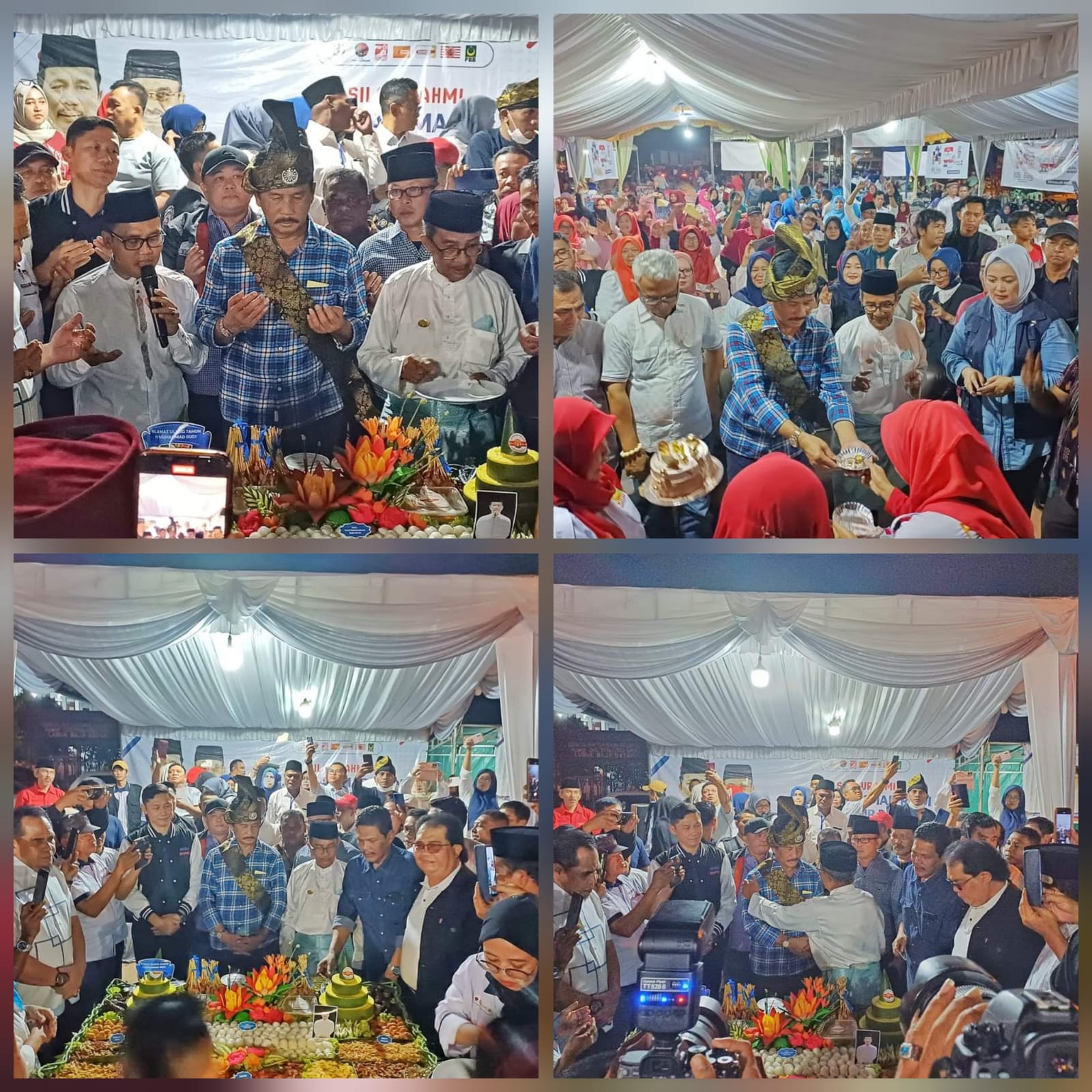 Momen saat masyarakat Kelurahan Tanjunguma memberi kejutan di ulang tahun (ultah) calon Gubernur Kepulauan Riau (Kepri) H Muhammad Rudi (HMR) ke-61, yang jatuh pada Minggu, 20 Oktober 2024, (Potensi.news).