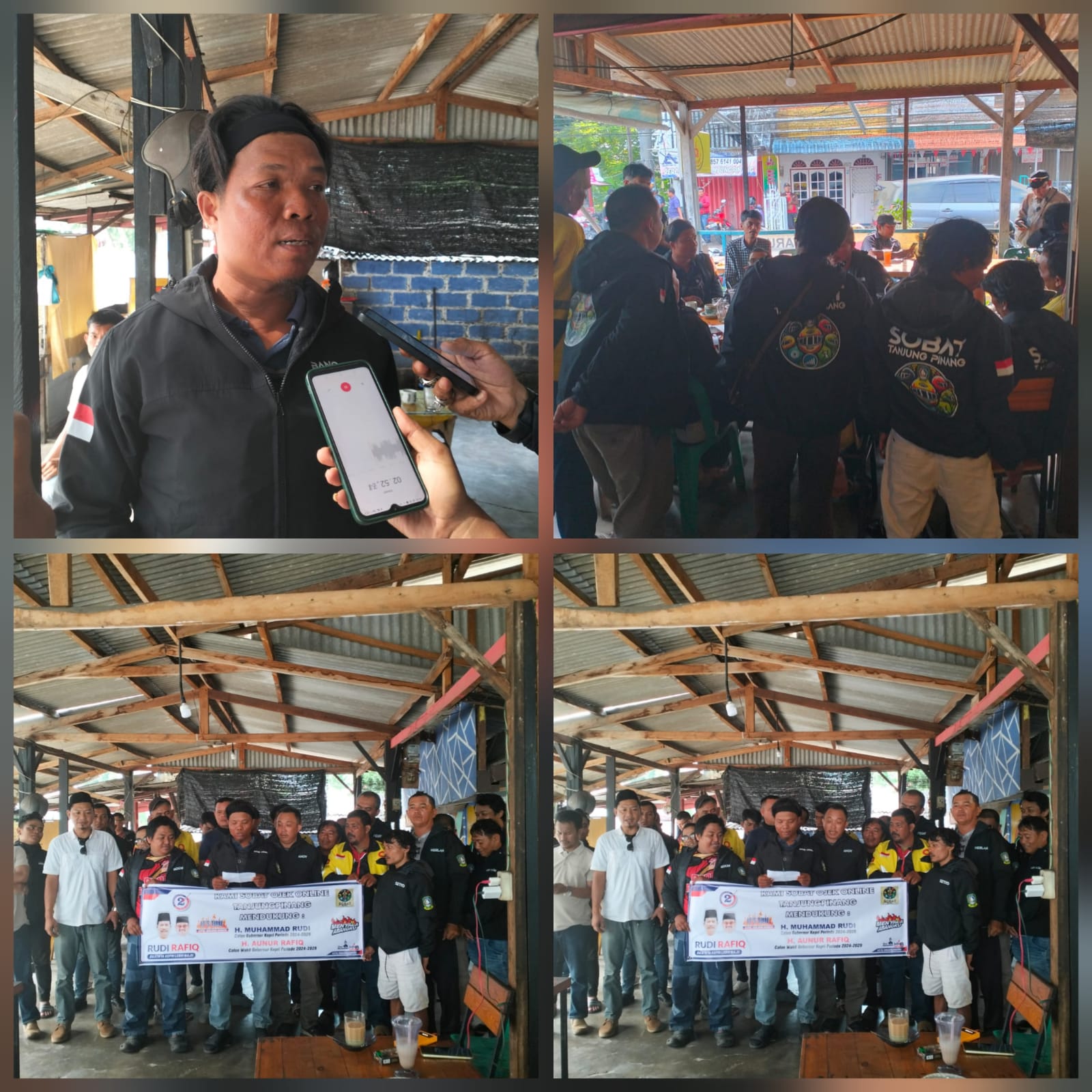 Sahabat Ojol Tanjungpinang menyatakan sikapnya mendukung pasangan nomor urut 2 tersebut, (f/potensi.news).