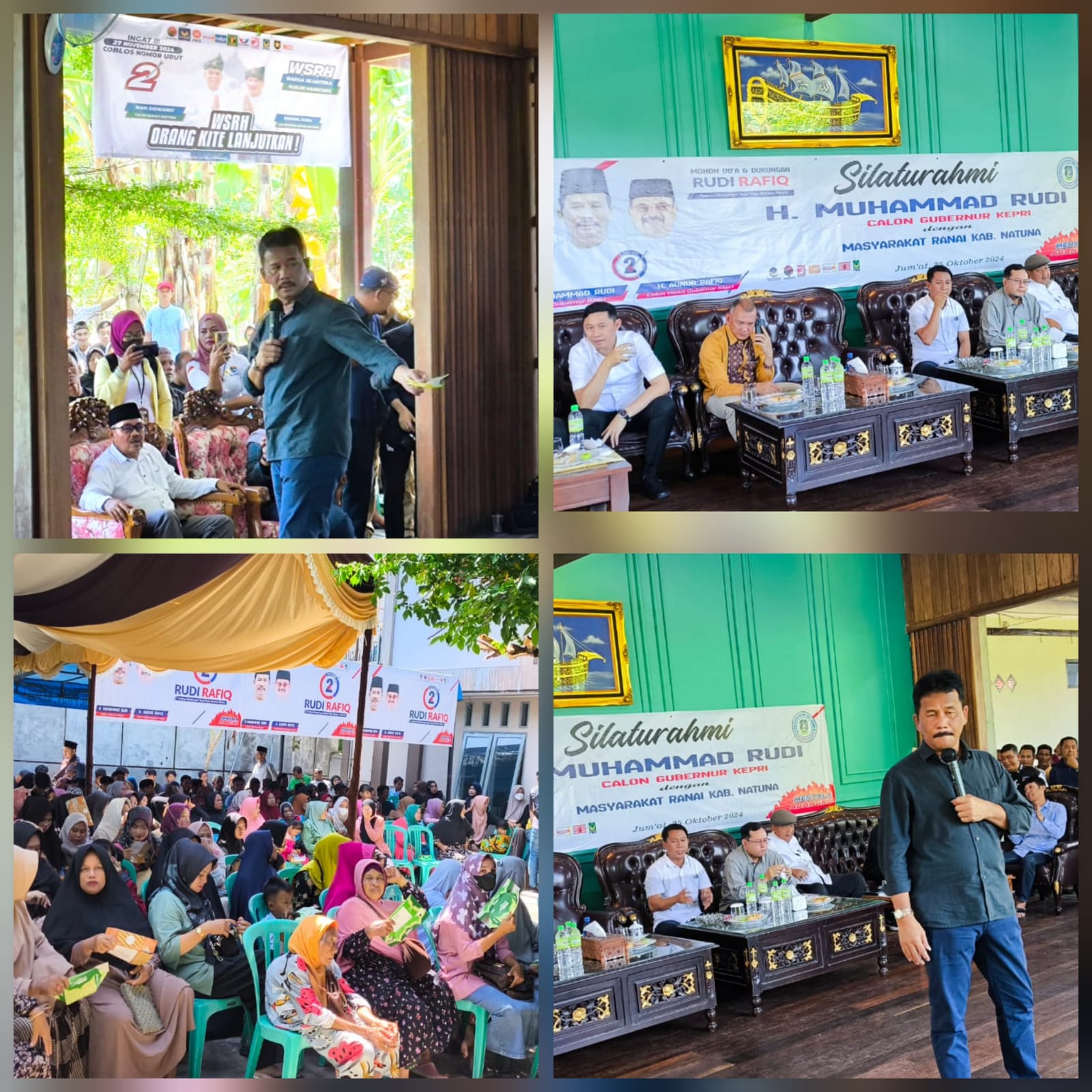 Calon Gubernur Kepulauan Riau (Kepri) nomor urut 2, H Muhammad Rudi (HMR), memulai kampanye perdananya di Kabupaten Natuna, di kediaman Ketua DPC Partai Hanura Natuna, Saifullah, di Ranai, (f/potensi.news).