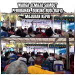 H Muhammad Rudi mengajak masyarakat Pulau Jemaja Kabupaten Kepulauan Anambas bersama-sama membangun kampung mereka. Hal tersebut disampaikan oleh calon Gubernur Kepri itu pada saat acara Silaturahmi dan Kampanye Dialogis Pasangan Calon (Paslon) Gubernur dan Wakil Gubernur Kepulauan Riau (Kepri), nomor urut 2, H Muhammad Rudi (HMR) dan H Aunur Rafiq, (Rudi- Rafiq), (f/potensi.news).