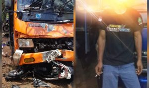Truk Pengangkut Ayam Membunuh Masa Depan Sebuah Keluarga di Jalan Lintas Barat beserta supir truk maut tersebut bernama RN (nama inisial) asal Kota Lampung, (F/ist).