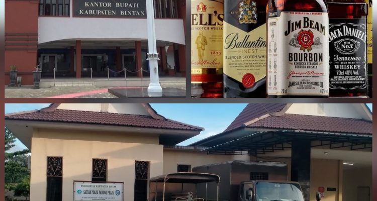 Tampak depan Kantor Bupati Bintan, Minuman Beralkohol, tampak Kantor Satuan Polisi Pamong Praja Bintan, (F/ Potensi.News).