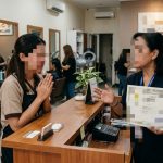 Foto ilustrasi menggambarkan seorang perempuan mantan pekerja salon di Tanjungpinang yang memohon pengembalian ijazah kepada oknum pemilik salon tempat ia pernah bekerja. Kasus dugaan penahanan ijazah tersebut kini menjadi sorotan dan dilaporkan kepada pihak kepolisian. (F/Potensi.News)