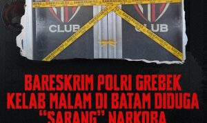 Petugas Bareskrim Polri memasang garis polisi di area HH Club Planet 3.0 Pub & KTV, Batam, yang diduga menjadi lokasi pengungkapan kasus peredaran narkoba. Dalam operasi tersebut, petugas mengamankan 32 orang yang terdiri dari tersangka dan saksi serta menyita sejumlah barang bukti narkotika (potensi.news). Petugas Bareskrim Polri memasang garis polisi di area HH Club Planet 3.0 Pub & KTV, Batam, yang diduga menjadi lokasi pengungkapan kasus peredaran narkoba. Dalam operasi tersebut, petugas mengamankan 32 orang yang terdiri dari tersangka dan saksi serta menyita sejumlah barang bukti narkotika (potensi.news).